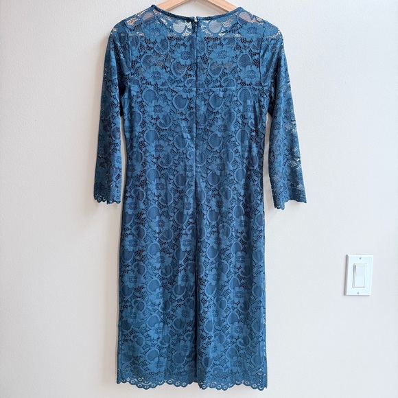 John Rocha Emerald Blue Lace Knee Length Dress - Picture 12 of 16